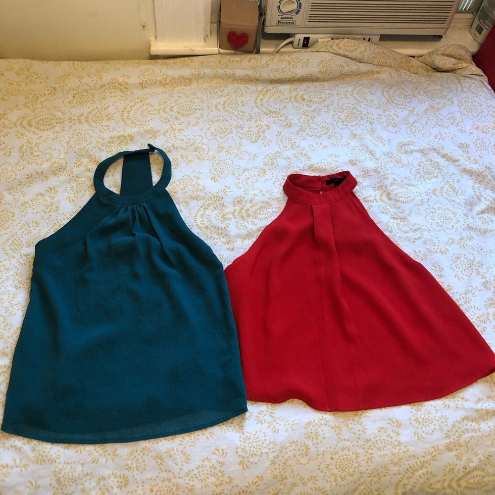 Two H&M sleeveless office blouses